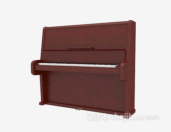 设计本红色竖式钢琴3d模型下载