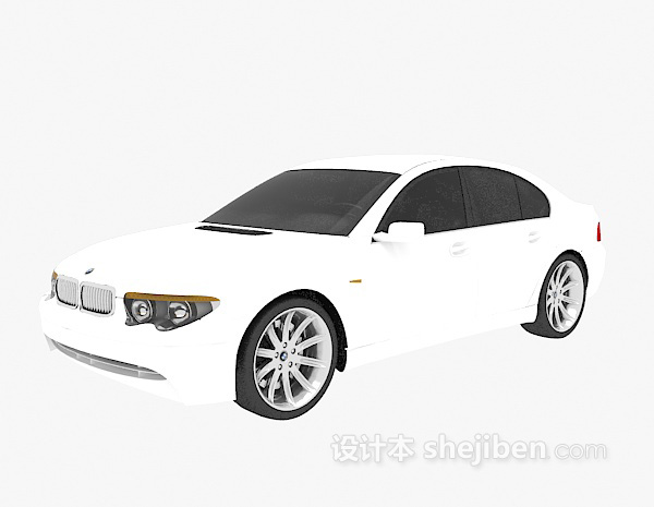 免费白色车的3d模型下载