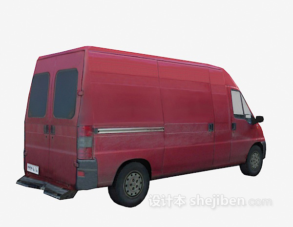 设计本红色面包车 车3d模型下载