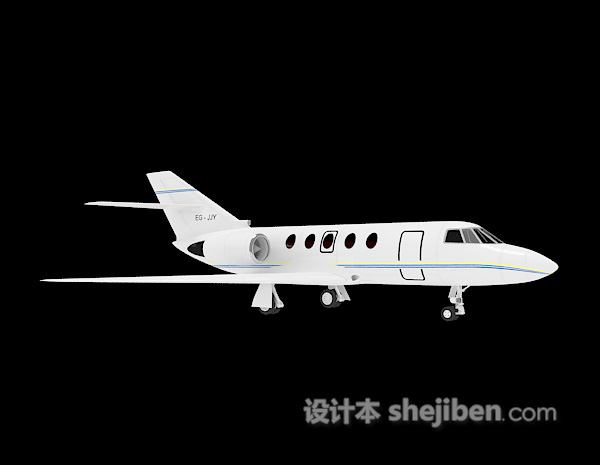 设计本白色飞机3d模型下载