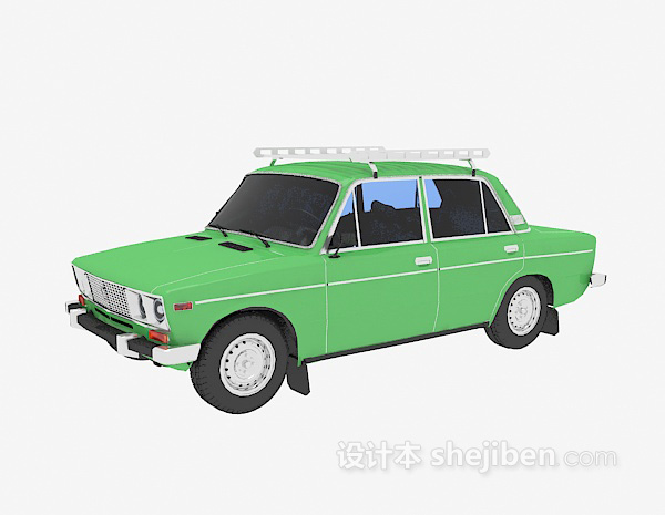免费绿色汽车3d模型下载