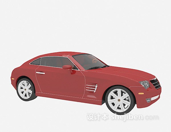 现代风格红色小轿车3d模型下载