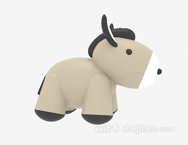 现代风格小驴玩具3d模型下载