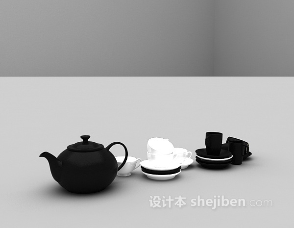 免费茶具3d模型下载