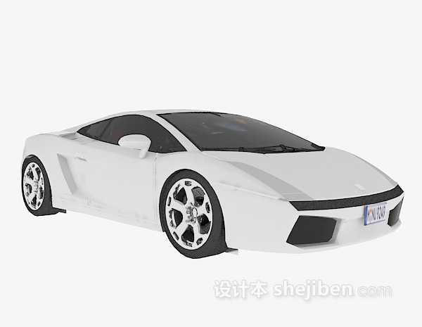 现代风格白色跑车免费3d模型下载