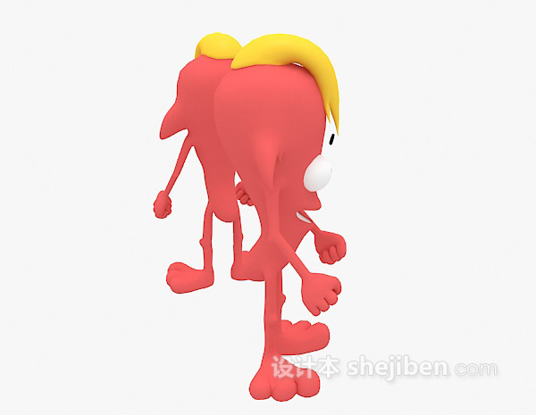 现代风格红色儿童动物玩具3d模型下载