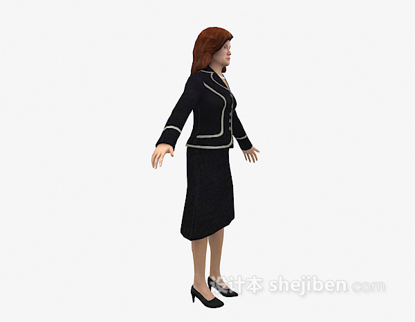 现代风格职业女性3d模型下载