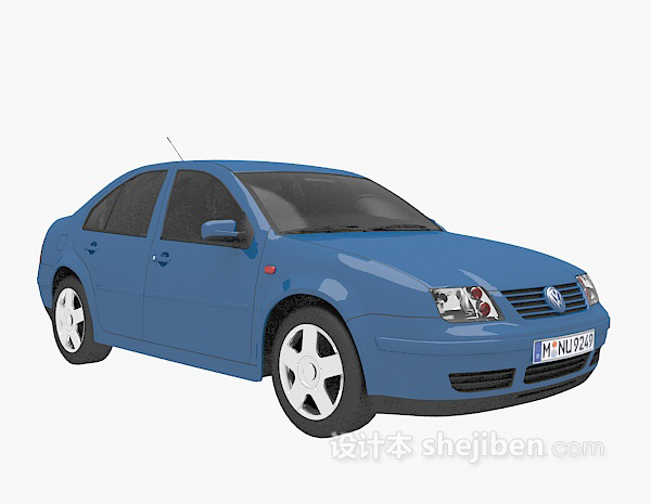 设计本蓝色大众车的3d模型下载