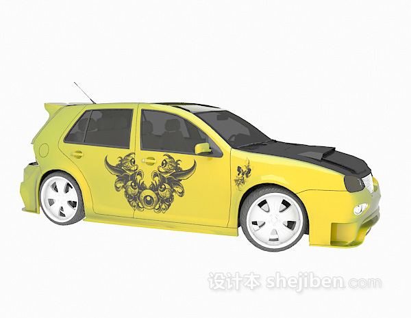 现代风格黄色车辆3d模型下载