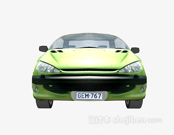 现代风格绿色车3d模型下载