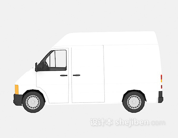现代风格白色车的面包车 3d模型下载