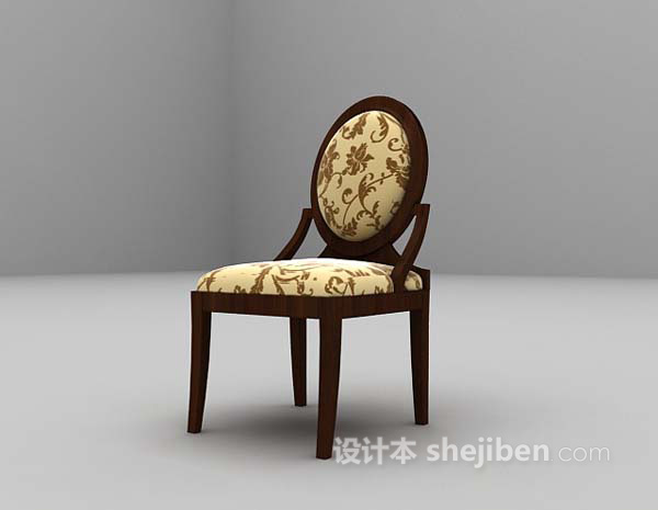 免费棕色椅子3d模型下载