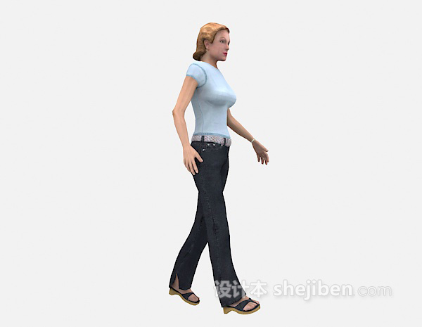 现代风格女人走姿3d模型下载