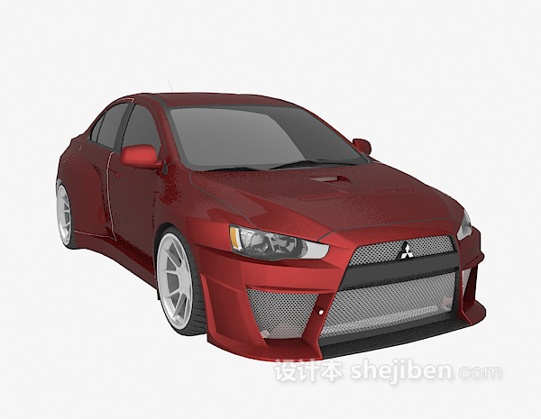 设计本红色小车欣赏3d模型下载