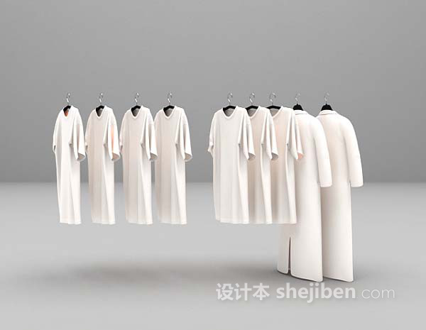 设计本白色衣服3d模型下载