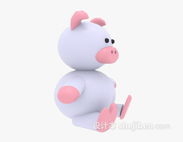 现代风格儿童玩具小猪3d模型下载