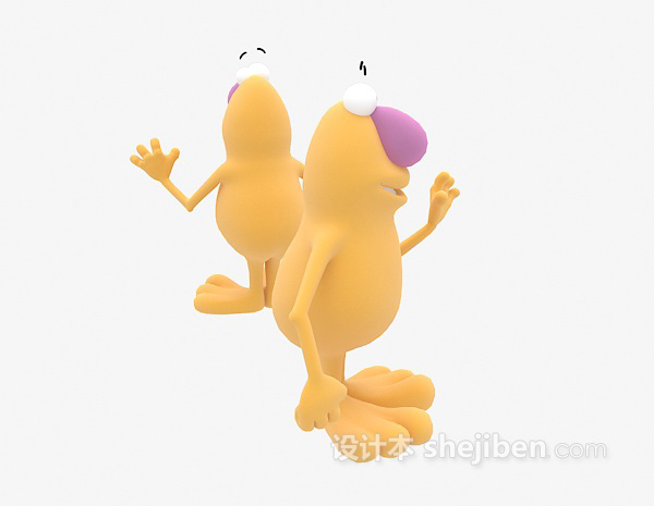 现代风格黄色儿童动物玩具3d模型下载