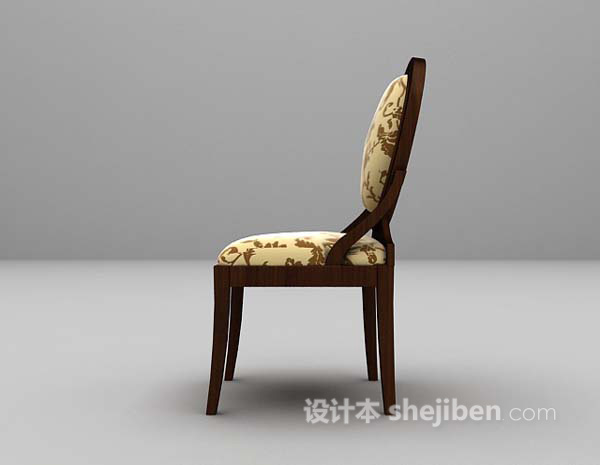 欧式风格棕色椅子3d模型下载