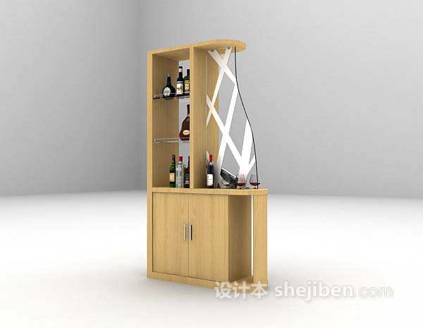 设计本木质展示柜3d模型下载