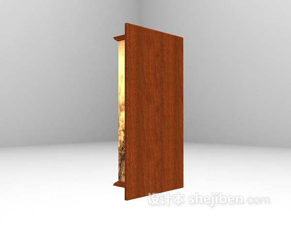 中式风格木质壁灯3d模型下载