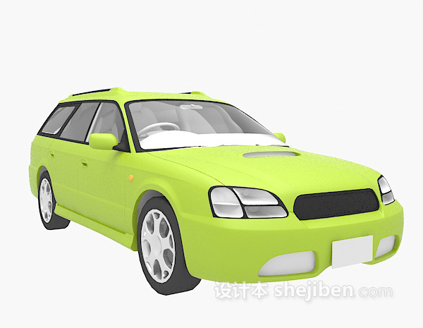 设计本绿色小车车3d模型下载