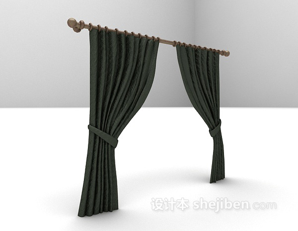 设计本带杆窗帘3d模型下载