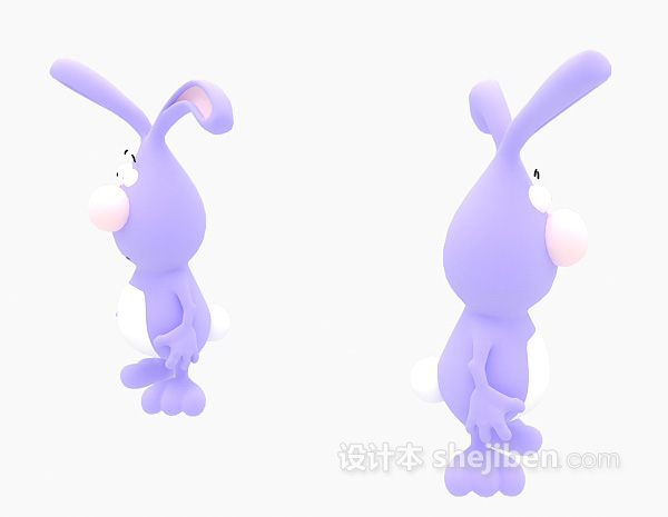 免费紫色儿童动物玩具3d模型下载