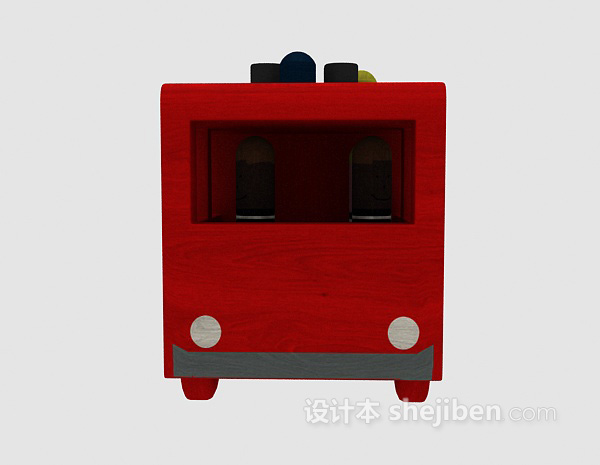 红色儿童玩具车3d模型下载
