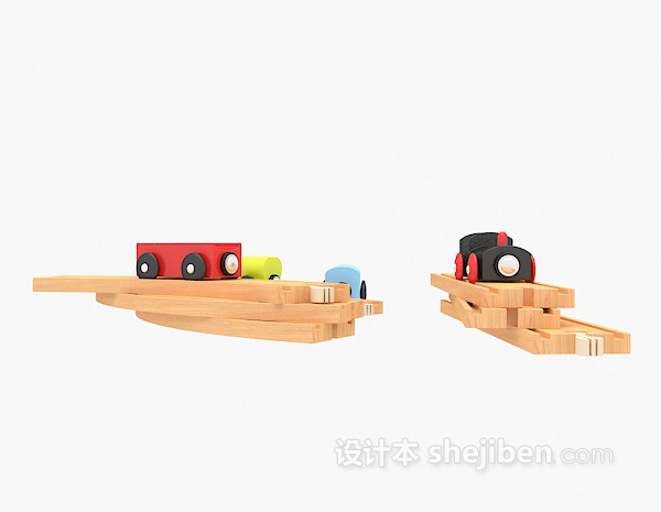 现代风格儿童玩具火车3d模型下载