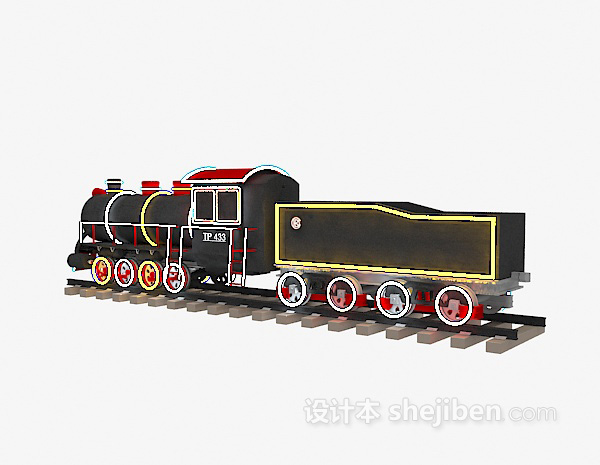 免费儿童玩具古董火车3d模型下载