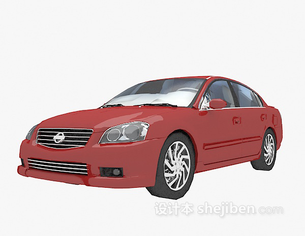 免费汽车红色的3d模型下载