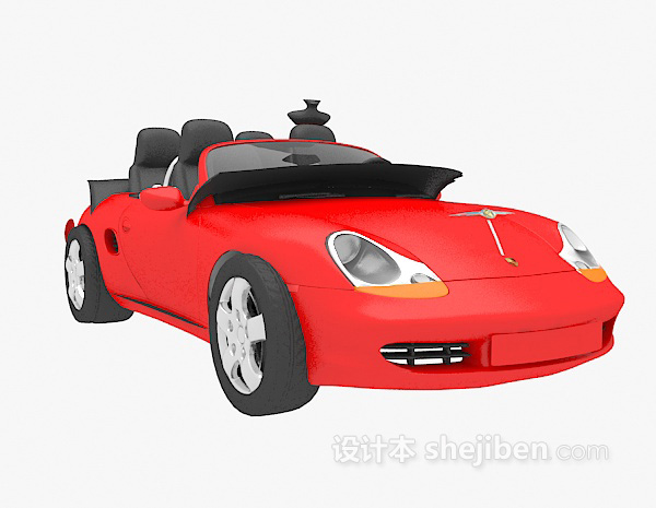 设计本红色跑车3d模型下载