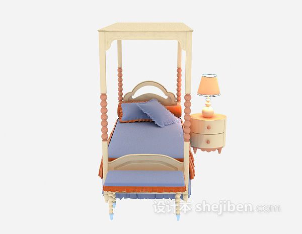 欧式风格欧式儿童床3d模型下载