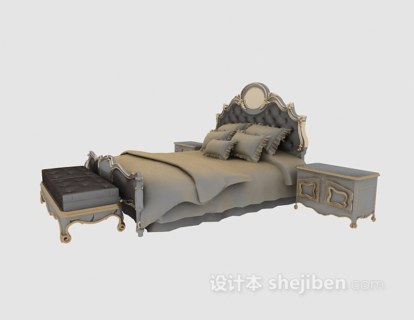 欧式风格欧式风格木床3d模型下载