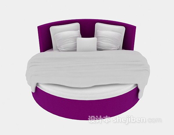 现代风格圆形单人床3d模型下载