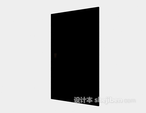 现代风格黑色木门3d模型下载