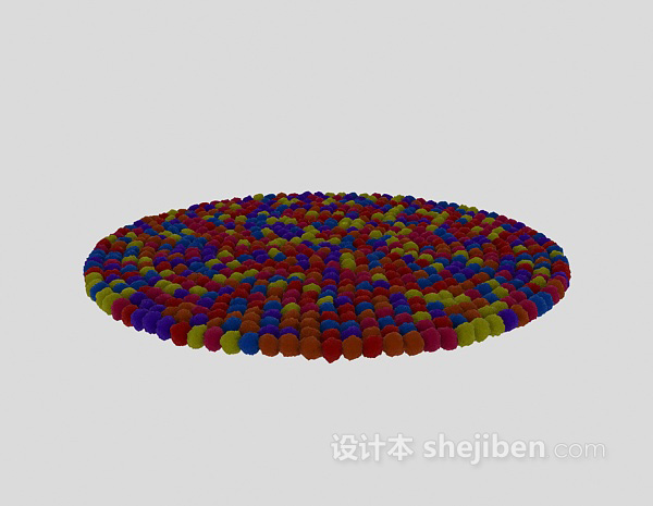 免费圆形彩色地毯3d模型下载