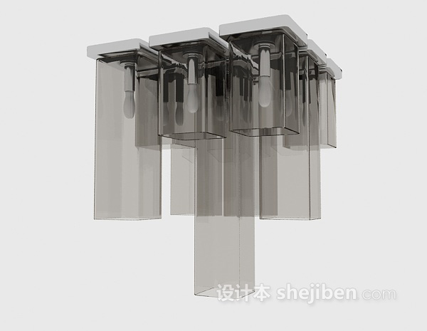 现代风格玻璃吊灯3d模型下载