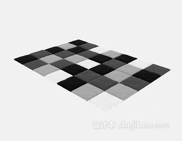 现代风格格子地毯3d模型下载