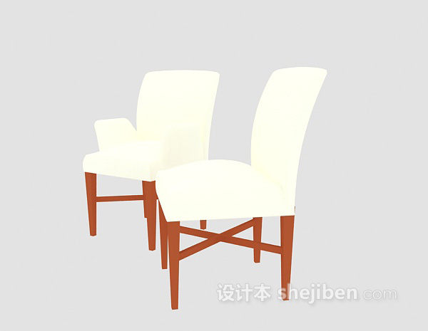 现代木椅3d模型下载