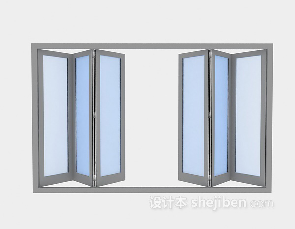 现代风格不锈钢窗3d模型下载