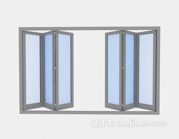 现代风格铝合金窗3d模型下载