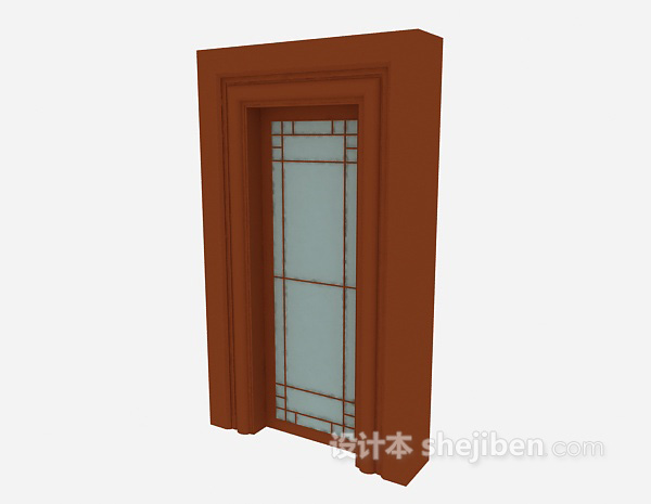 木质房门3d模型下载