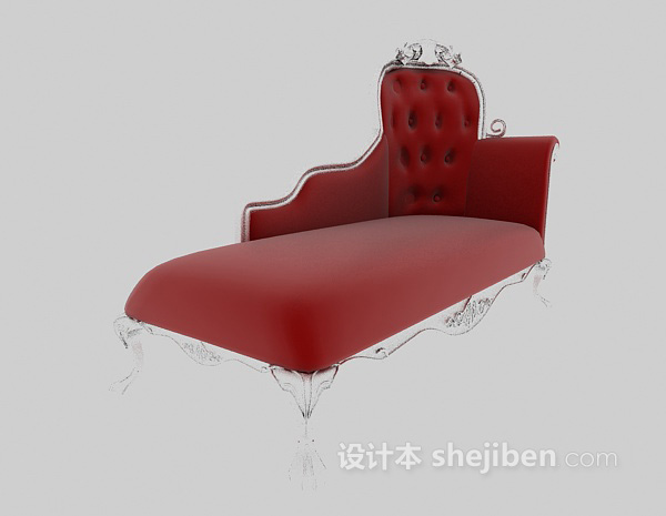 免费红色沙发3d模型下载