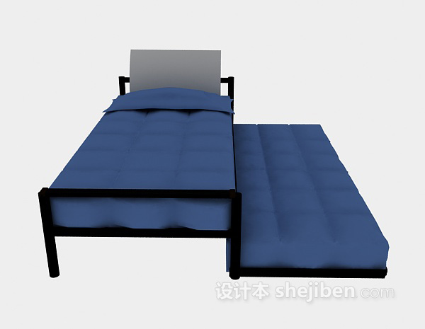 免费金属材料单人床3d模型下载