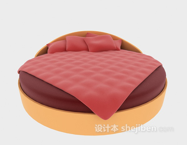 免费红色个性小床3d模型下载