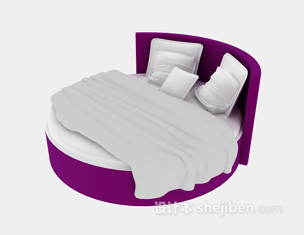 免费圆形单人床3d模型下载