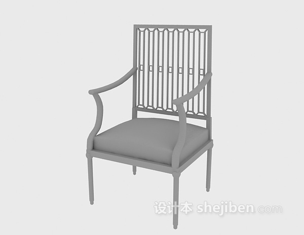 现代风格木质椅子3d模型下载