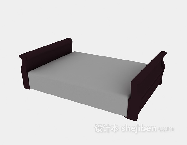 中式风格中式实木床3d模型下载