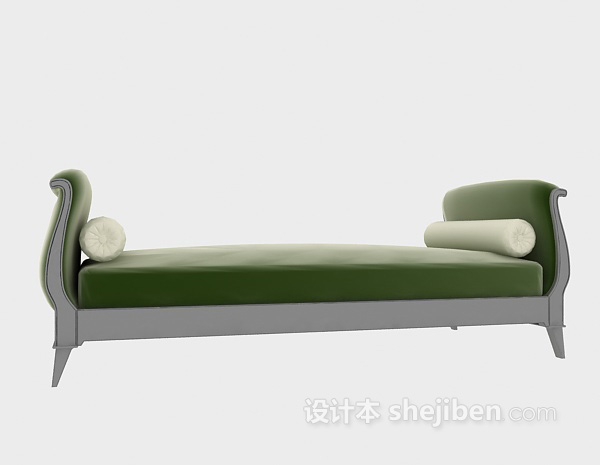 免费双人木质沙发3d模型下载